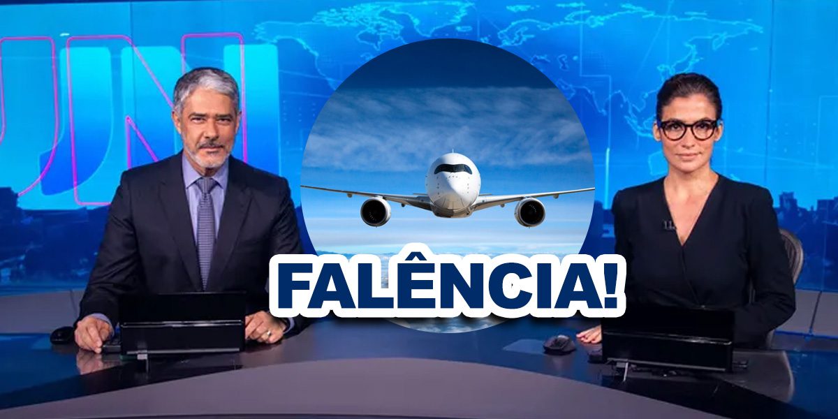 Renata e Bonner nel Jornal Nacional - Il fallimento della compagnia aerea (Foto: Riproduzione, Montaggio - TV Foco)